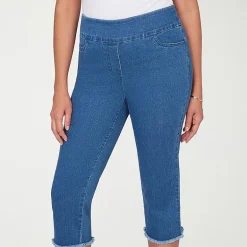 Alfred Dunner Classics Womens Mid Rise Capri Jean