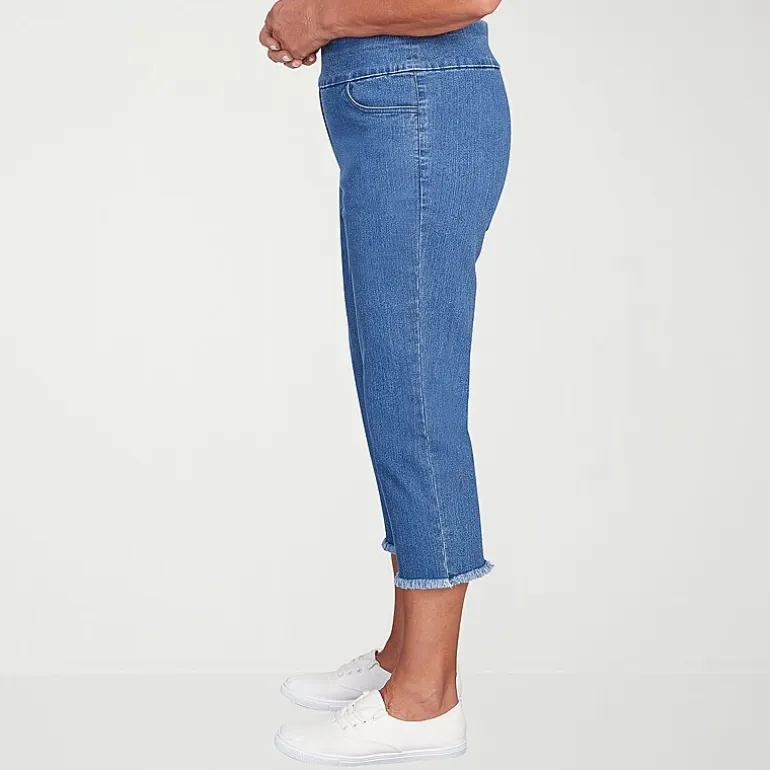 Alfred Dunner Classics Womens Mid Rise Capri Jean
