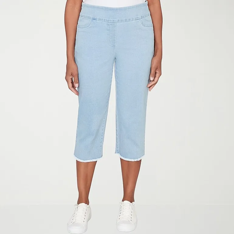 Alfred Dunner Classics Womens Mid Rise Capri Jean
