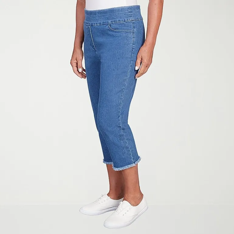Alfred Dunner Classics Womens Mid Rise Capri Jean