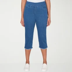 Alfred Dunner Classics Womens Mid Rise Capri Jean