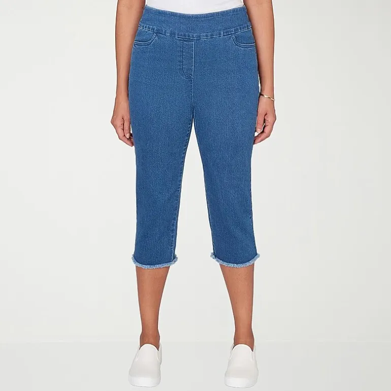 Alfred Dunner Classics Womens Mid Rise Capri Jean