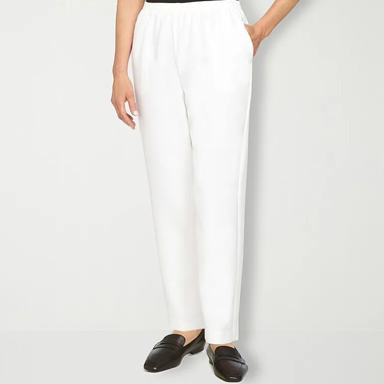 Alfred Dunner Classics Womens Straight Mid Rise Pull-On Pant