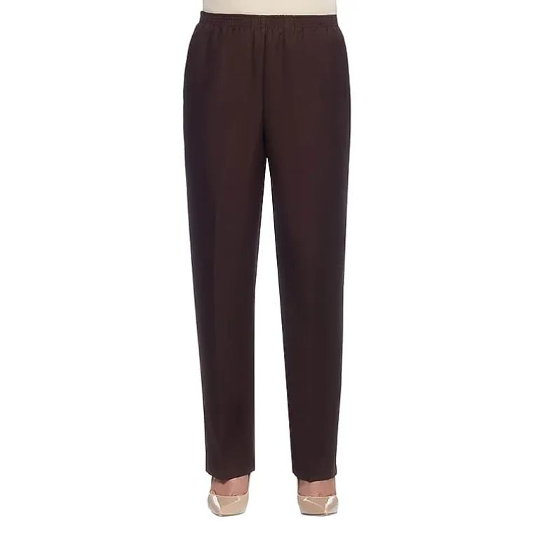 Alfred Dunner Classics Womens Straight Mid Rise Pull-On Pant