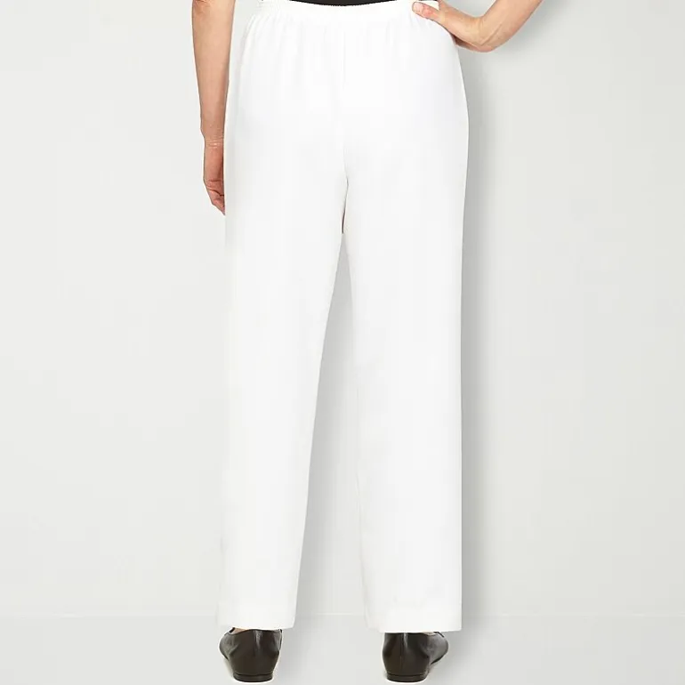 Alfred Dunner Classics Womens Straight Mid Rise Pull-On Pant