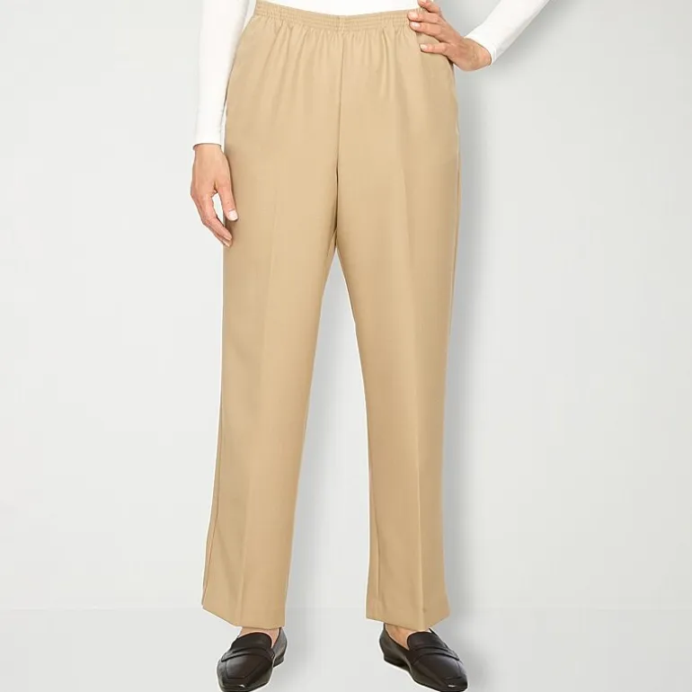 Alfred Dunner Classics Womens Straight Mid Rise Pull-On Pant