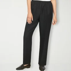 Alfred Dunner Classics Womens Straight Mid Rise Pull-On Pant