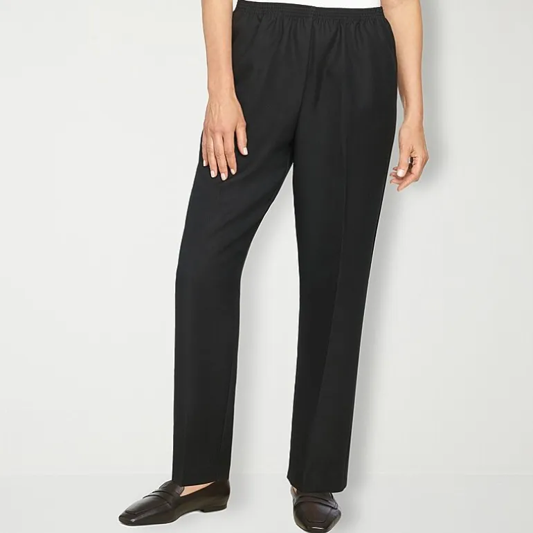 Alfred Dunner Classics Womens Straight Mid Rise Pull-On Pant