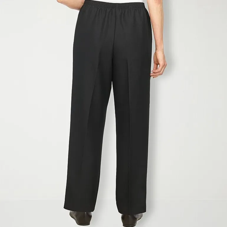 Alfred Dunner Classics Womens Straight Mid Rise Pull-On Pant