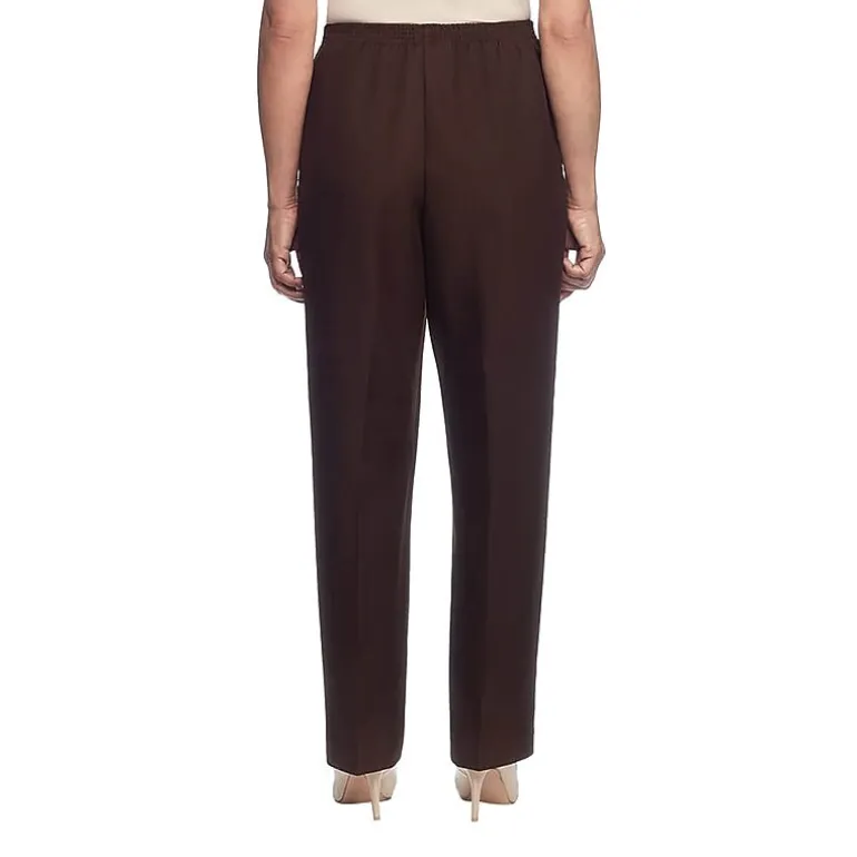 Alfred Dunner Classics Womens Straight Mid Rise Pull-On Pant