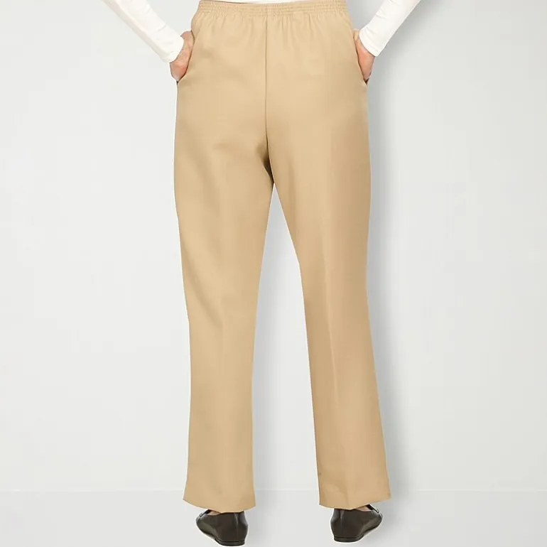 Alfred Dunner Classics Womens Straight Mid Rise Pull-On Pant