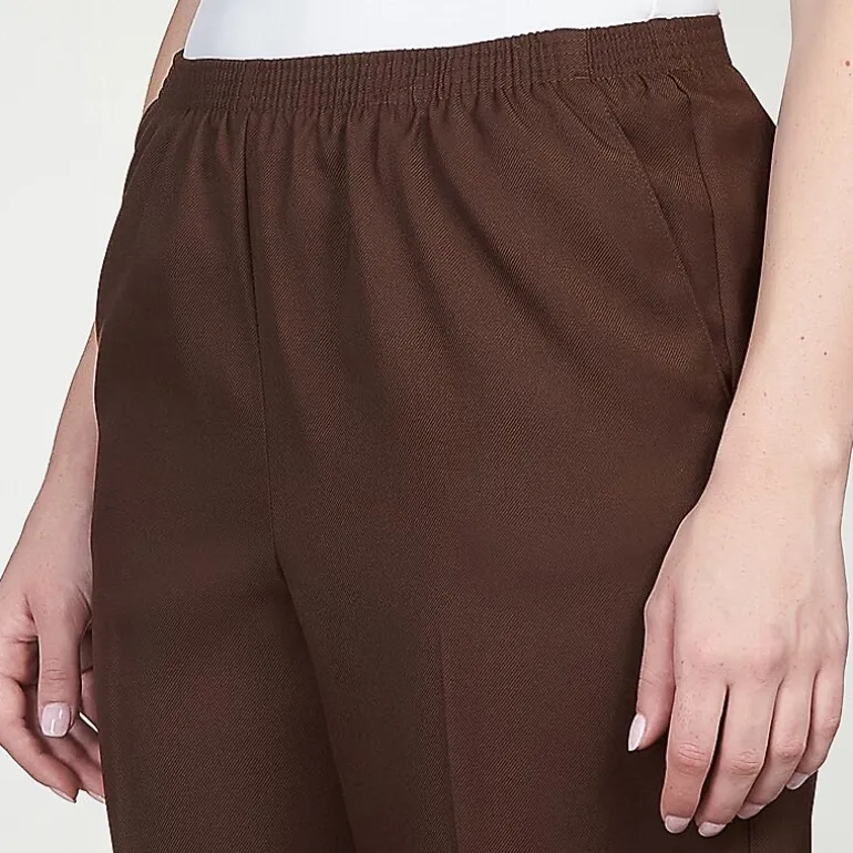 Alfred Dunner Classics Womens Straight Mid Rise Pull-On Pant