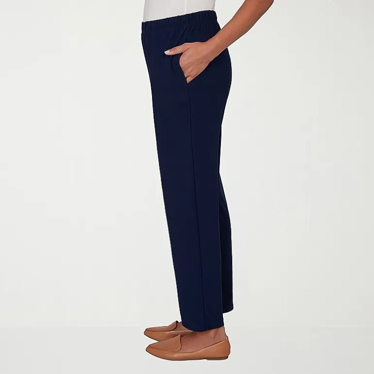 Alfred Dunner Classics Womens Mid Rise Soft Knit Pull-On Pant