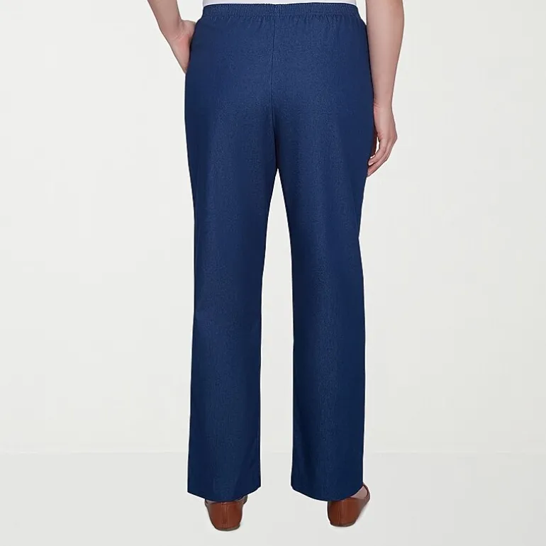 Alfred Dunner Classics Womens Straight Mid Rise Pull-On Pant