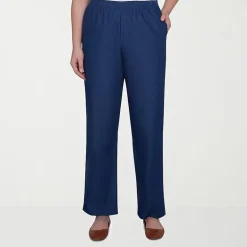 Alfred Dunner Classics Womens Straight Mid Rise Pull-On Pant