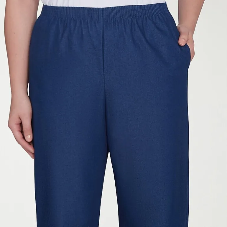 Alfred Dunner Classics Womens Straight Mid Rise Pull-On Pant