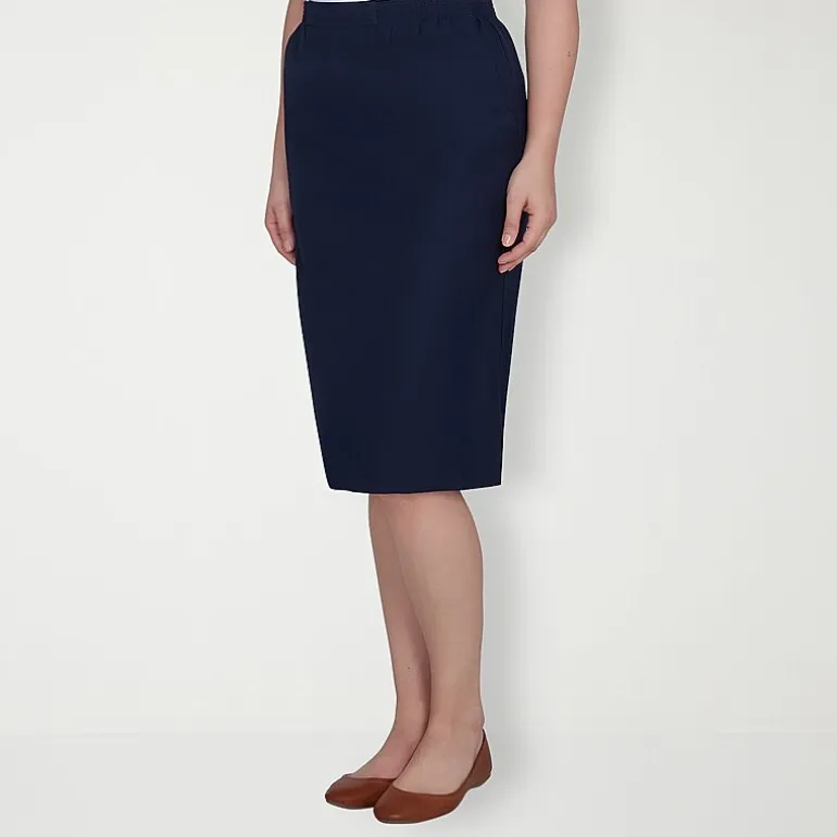 Alfred Dunner Classics Womens Mid Rise Pencil Skirt