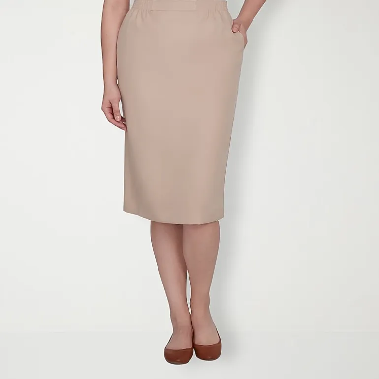 Alfred Dunner Classics Womens Mid Rise Pencil Skirt