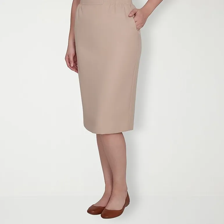 Alfred Dunner Classics Womens Mid Rise Pencil Skirt