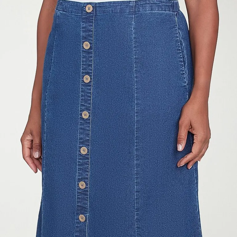 Alfred Dunner Classics Womens High Low Denim Skirt