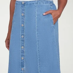 Alfred Dunner Classics Womens High Low Denim Skirt