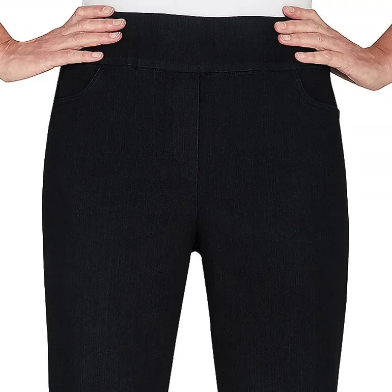 Alfred Dunner Classics Womens Mid Rise Stretch Fabric Straight Leg Jean