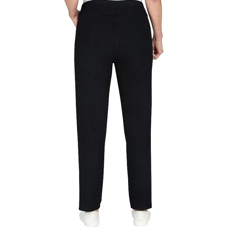 Alfred Dunner Classics Womens Mid Rise Stretch Fabric Straight Leg Jean