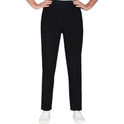 Alfred Dunner Classics Womens Mid Rise Stretch Fabric Straight Leg Jean
