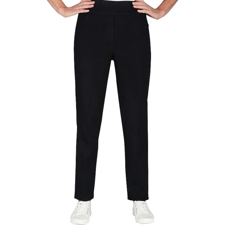 Alfred Dunner Classics Womens Mid Rise Stretch Fabric Straight Leg Jean