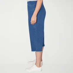 Alfred Dunner Classics Womens Plus Mid Rise Stretch Fabric Capri Jean