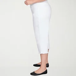 Alfred Dunner Classics Womens Plus Mid Rise Stretch Fabric Capri Jean