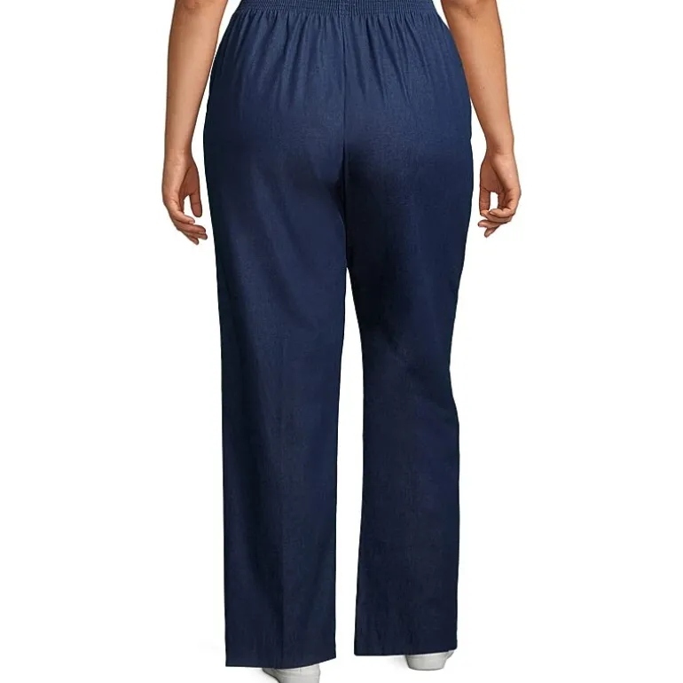 Alfred Dunner Classics Womens Mid Rise Stretch Fabric Straight Leg Jean