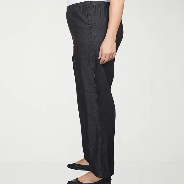 Alfred Dunner Classics Womens Mid Rise Stretch Fabric Straight Leg Jean