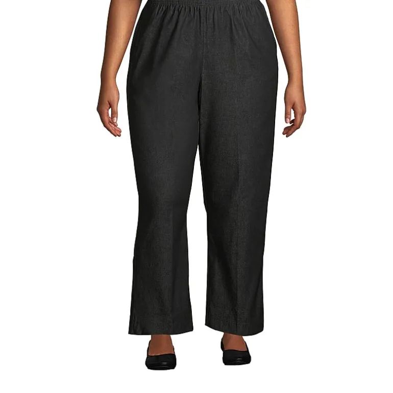Alfred Dunner Classics Womens Mid Rise Stretch Fabric Straight Leg Jean