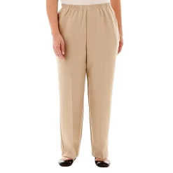 Alfred Dunner Classics Womens Plus Straight Pull-On Pants
