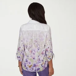 Alfred Dunner Grand Bazaar Womens 3/4 Sleeve Blouse