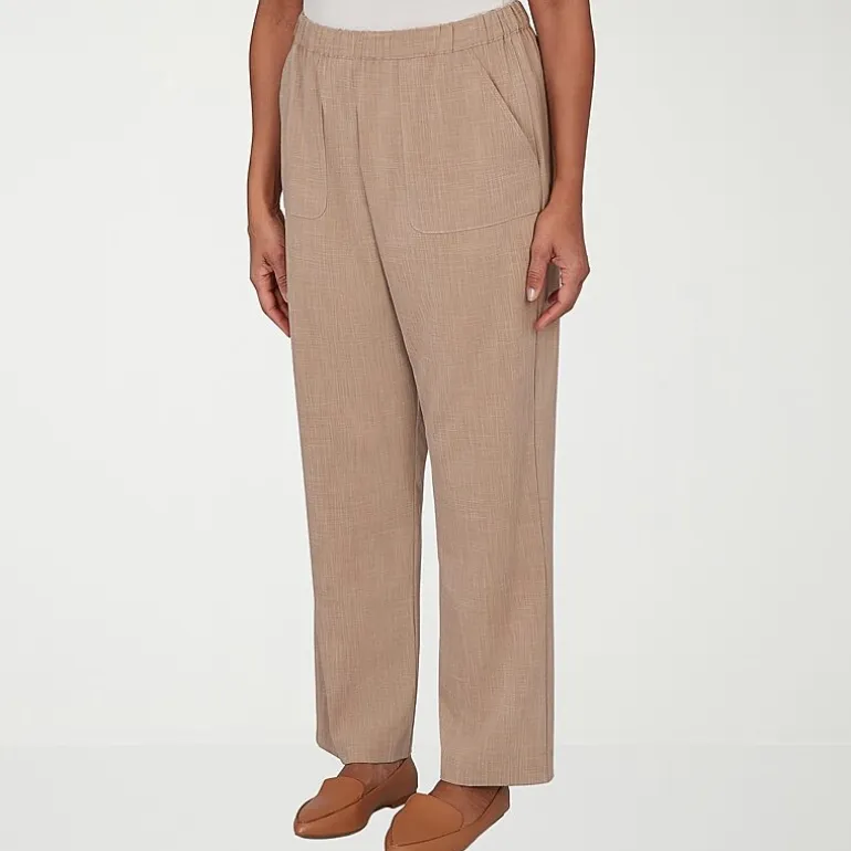 Alfred Dunner Grand Bazaar Womens Straight Mid Rise Pull-On Pant