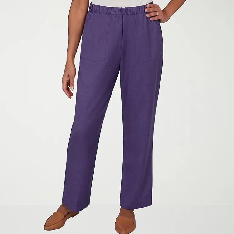 Alfred Dunner Grand Bazaar Womens Straight Mid Rise Pull-On Pant