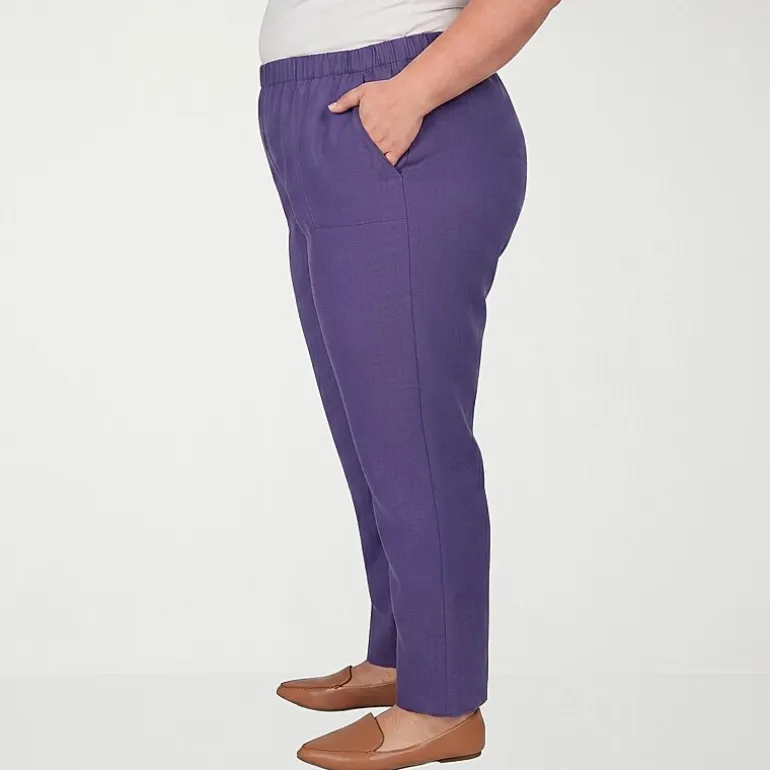 Alfred Dunner Grand Bazaar Womens Straight Mid Rise Pull-On Pant