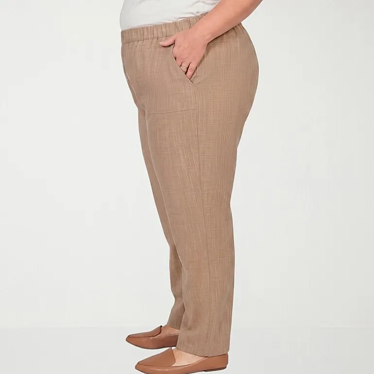 Alfred Dunner Grand Bazaar Womens Straight Mid Rise Pull-On Pant