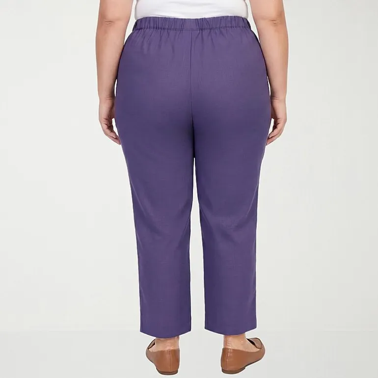 Alfred Dunner Grand Bazaar Womens Straight Mid Rise Pull-On Pant