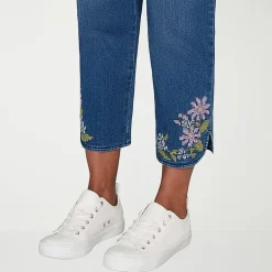 Alfred Dunner Hilton Head Womens Stretch Fabric Straight Leg Jean