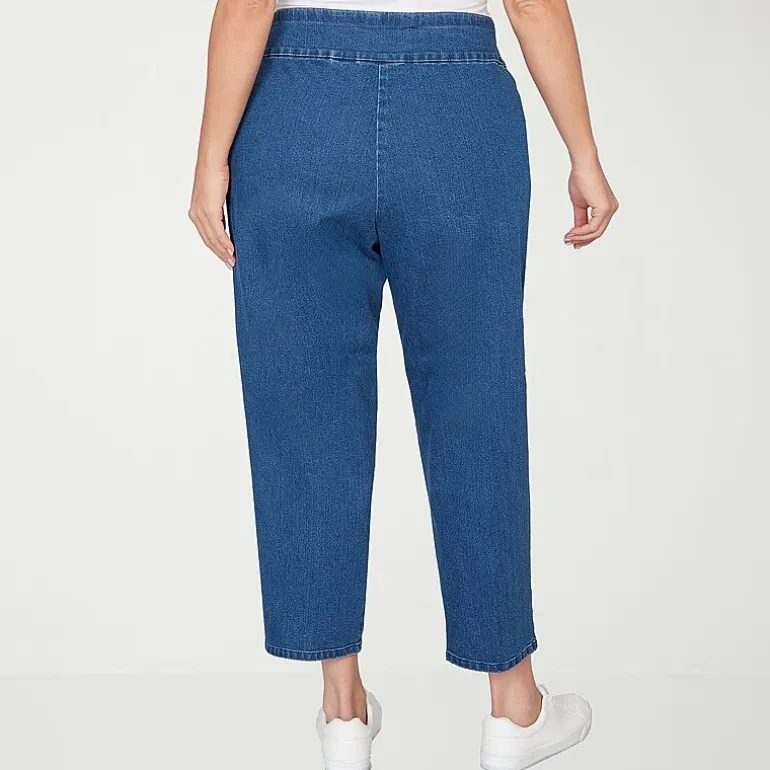 Alfred Dunner Hilton Head Womens Mid Rise Stretch Fabric Straight Leg Jean