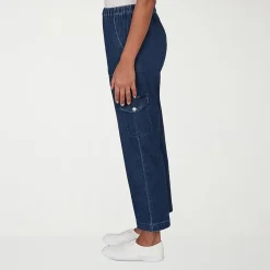Alfred Dunner Indigo Girls Womens Mid Rise Cropped Pant
