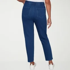 Alfred Dunner Indigo Girls Womens Mid Rise Straight Leg Jean