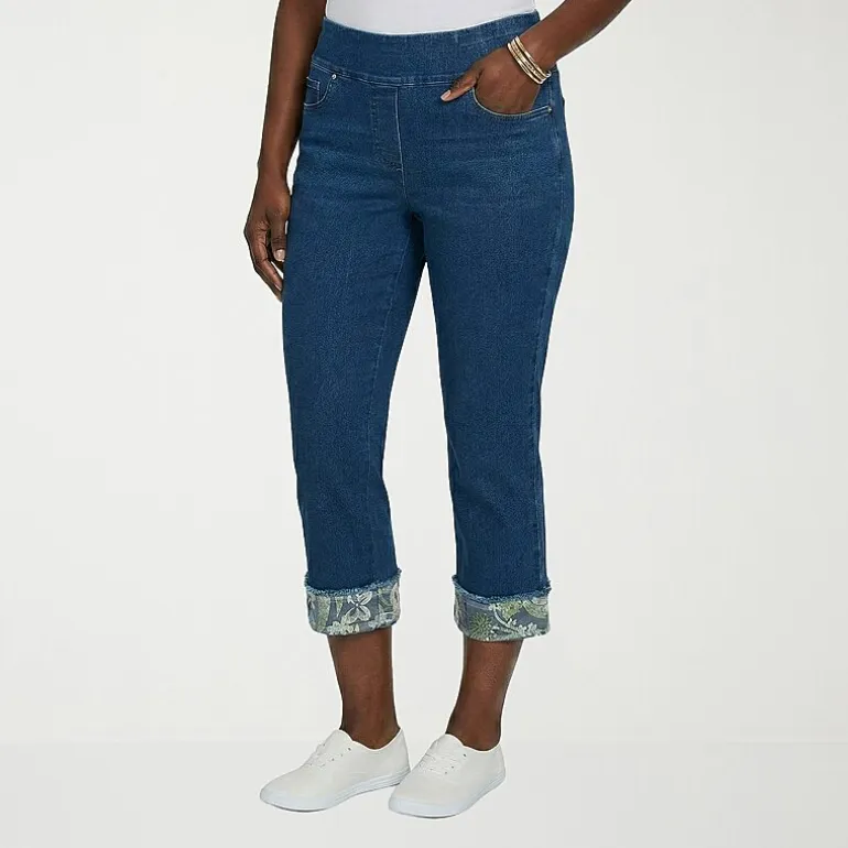 Alfred Dunner Indigo Girls Womens Mid Rise Straight Leg Jean