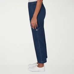 Alfred Dunner Indigo Girls Womens Mid Rise Cropped Pant