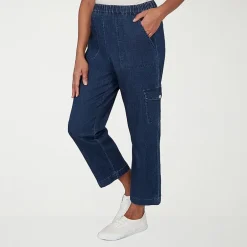 Alfred Dunner Indigo Girls Womens Mid Rise Cropped Pant