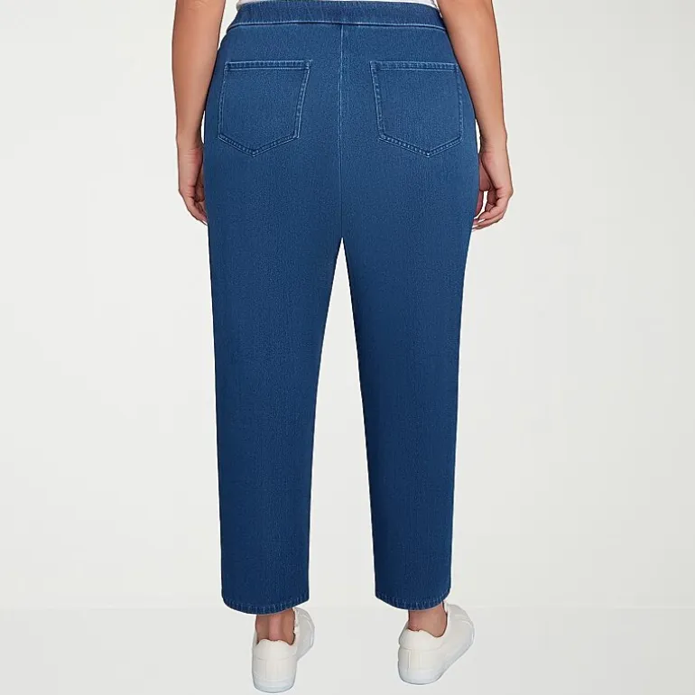 Alfred Dunner Inidigo Girls Womens Mid Rise Straight Leg Jean