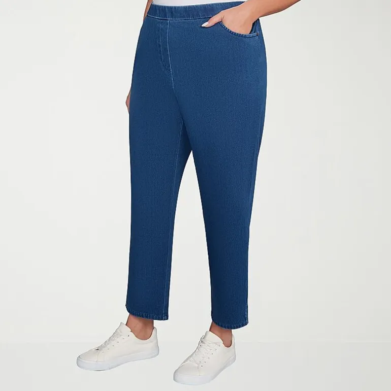 Alfred Dunner Inidigo Girls Womens Mid Rise Straight Leg Jean